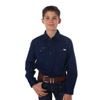 Ringers Western Childrens Ord River Half Button L/S Work Shirt (171310001) Navy