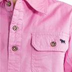Ringers Western Childrens Ord River Half Button S/S Work Shirt (321010RW) Pastel Pink