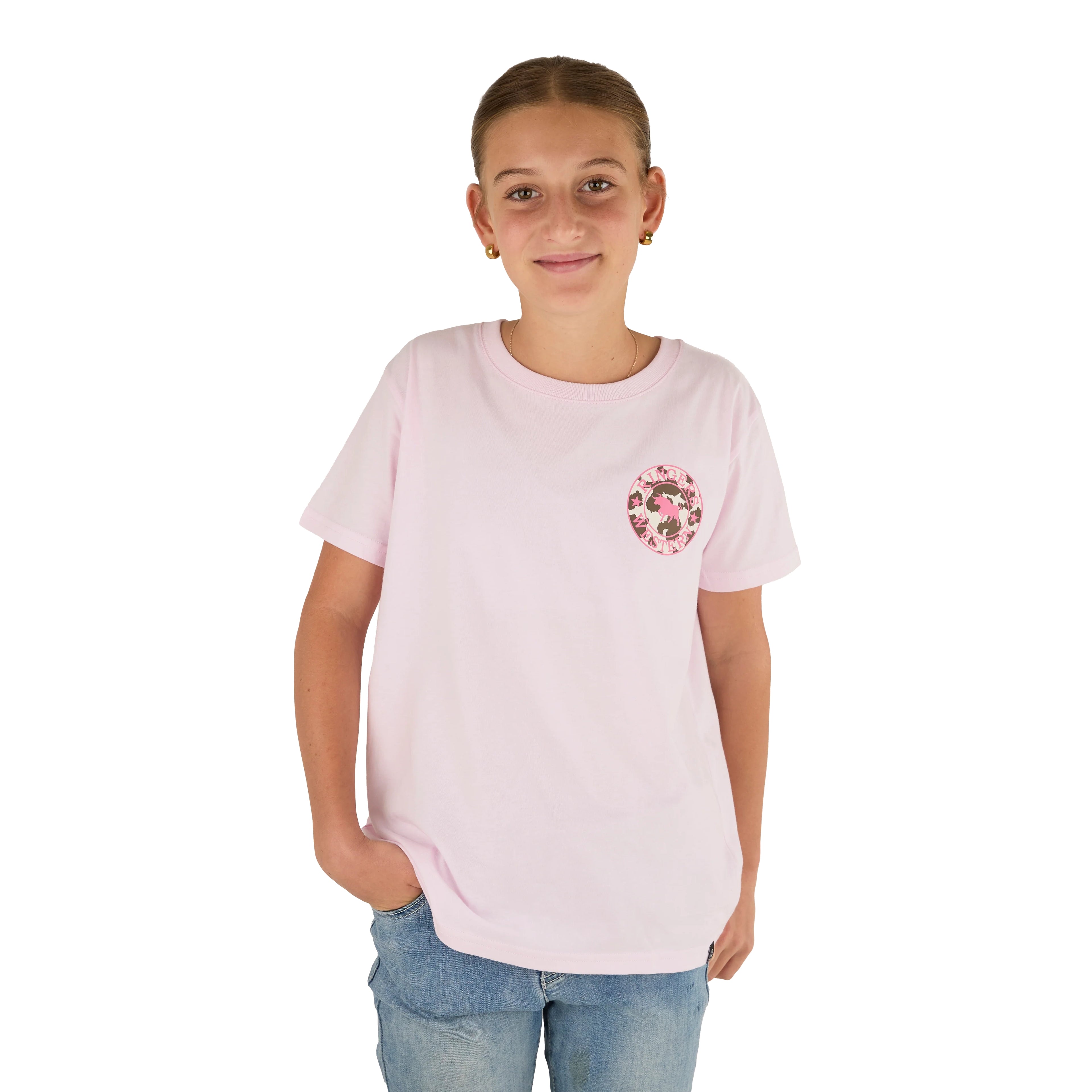 Ringers Western Childrens Signature Bull Classic Fit S/S Tee (320004RW) Barely Pink