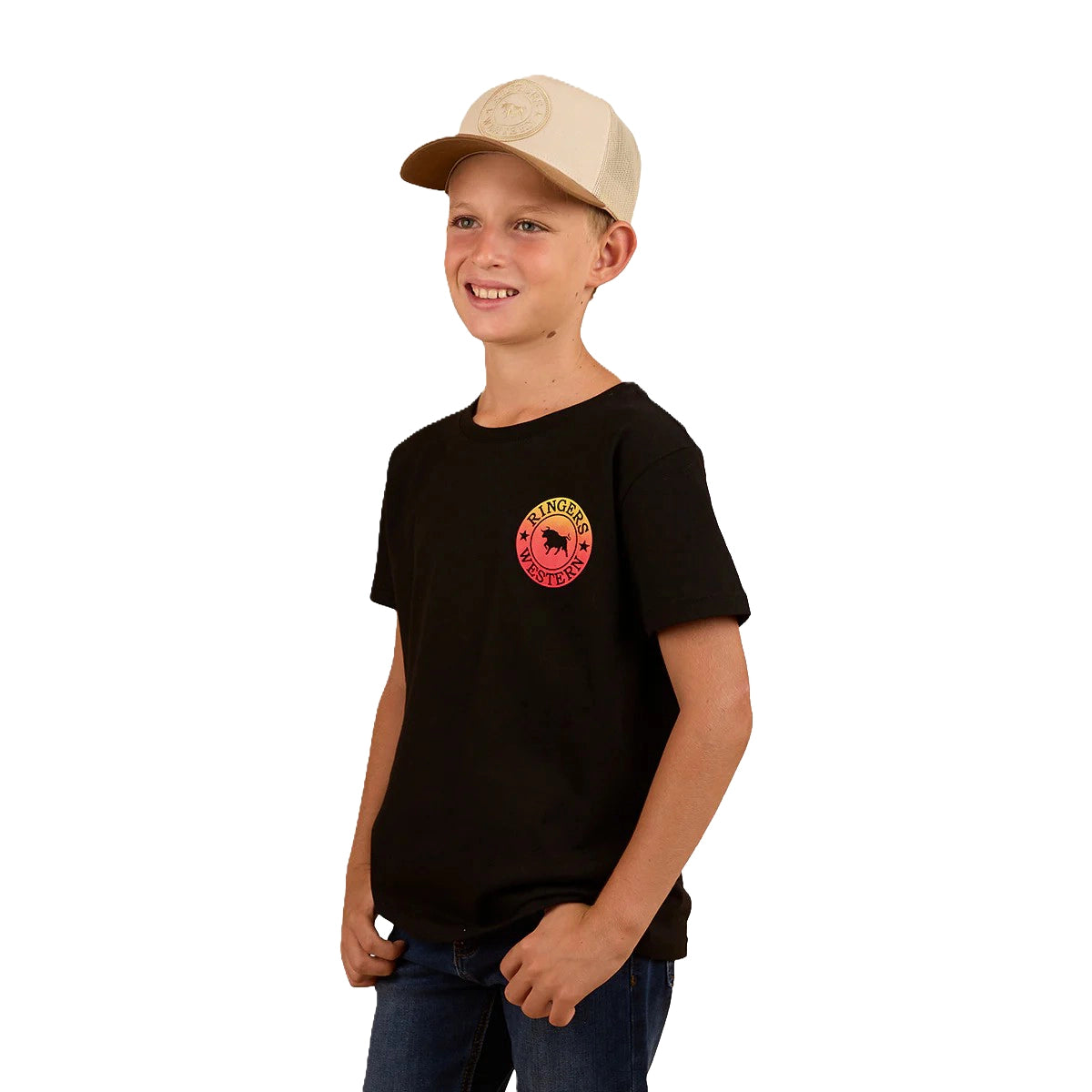 Ringers Western Childrens Signature Bull Classic S/S Tee (320004RW) Black Fade [SD]