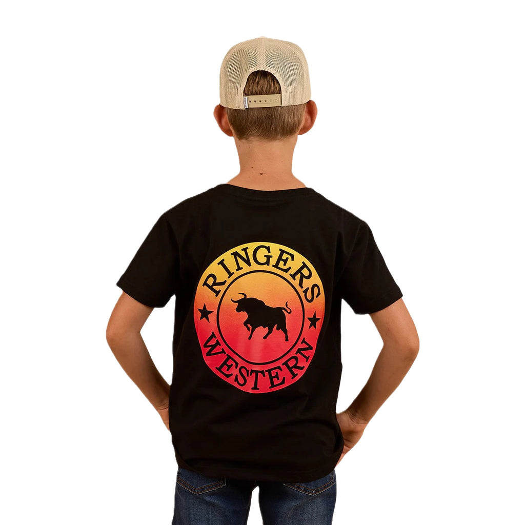 Ringers Western Childrens Signature Bull Classic S/S Tee (320004RW) Black Fade [SD]