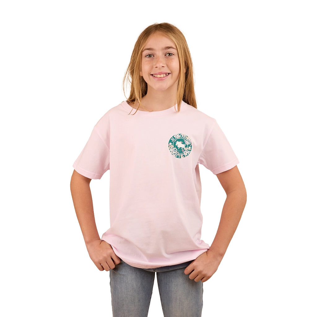 Ringers Western Childrens Signature Bull Kids Classic S/S Tee (320004RW) Barely Pink/Floral