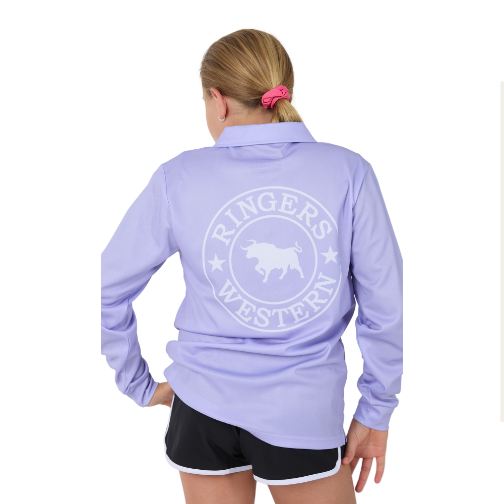Ringers Western Childrens Signature Bull L/S Fishing Jersey  (425109RW)  Lilac