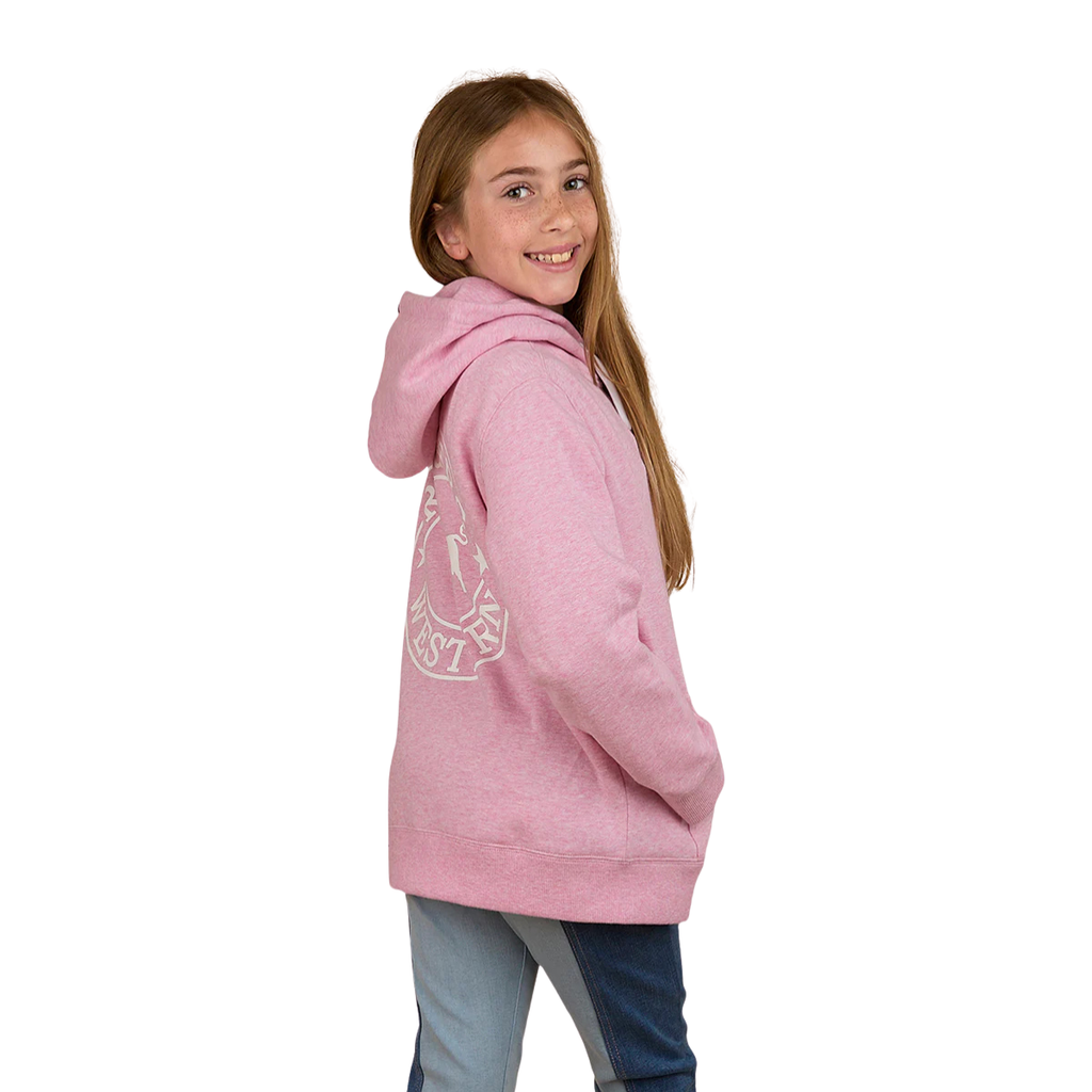 Ringers Western Childrens Signature Bull Pullover Hoodie (323007RW) Pink Marle