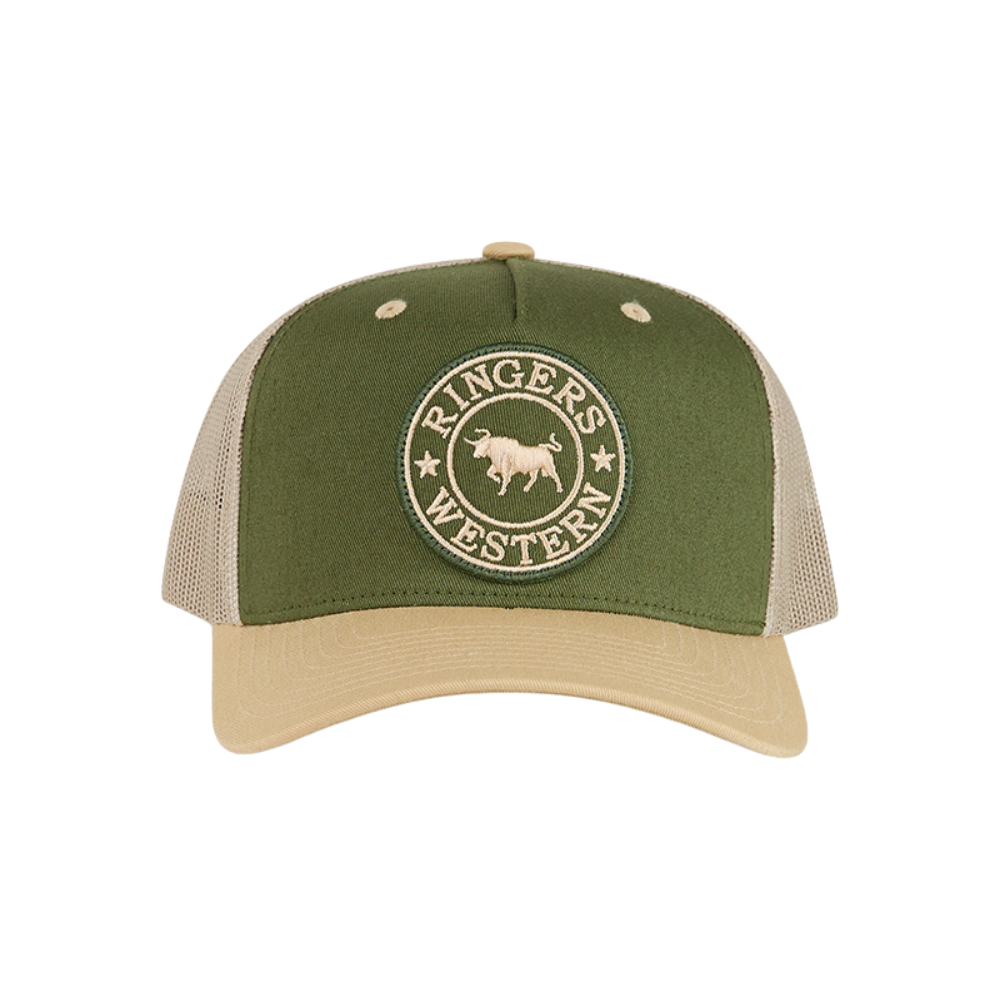 Ringers Western Childrens Signature Bull Trucker Cap  (420257RW)  Olive/Dark Sand