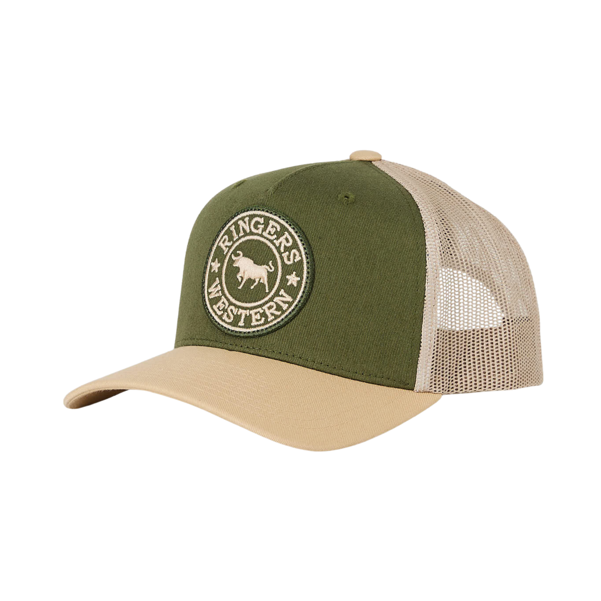 Ringers Western Childrens Signature Bull Trucker Cap (420257RW) Olive/Dark Sand