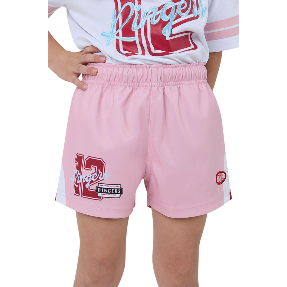 Ringers Western Childrens Since 2012 Footy Shorts (625085RW)  Pink