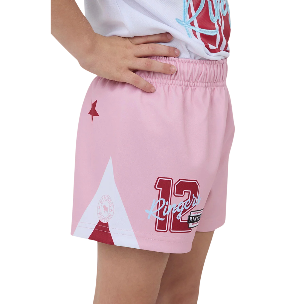 Ringers Western Childrens Since 2012 Footy Shorts (625085RW)  Pink