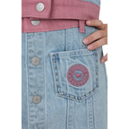 Ringers Western Girls Cowgirl Club Studded Mini Skirt (425139RW)  Light Blue