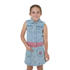 Ringers Western Girls Cowgirl Club Studded Vest (425138RW)  Light Blue
