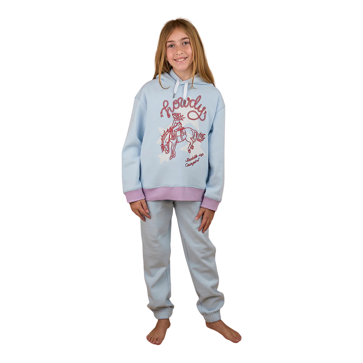 Ringers Western Girls Stardust Oversized Pullover Hoodie (325033RW) Barely Blue
