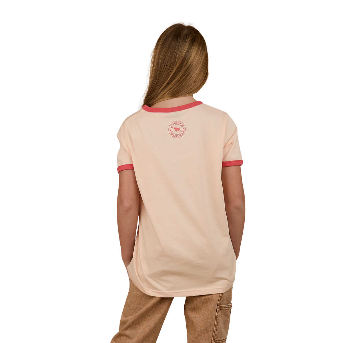 Ringers Western Girls Stardust Ringer S/S Tee (325008RW) Light Peach