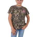 Ringers Western Girls Youth Find Me Camo S/S Tee (425112RW) Camo/Pink Front