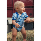 Ringers Western Infants Boot Scootin S/S Romper  (524005RW) Dusk
