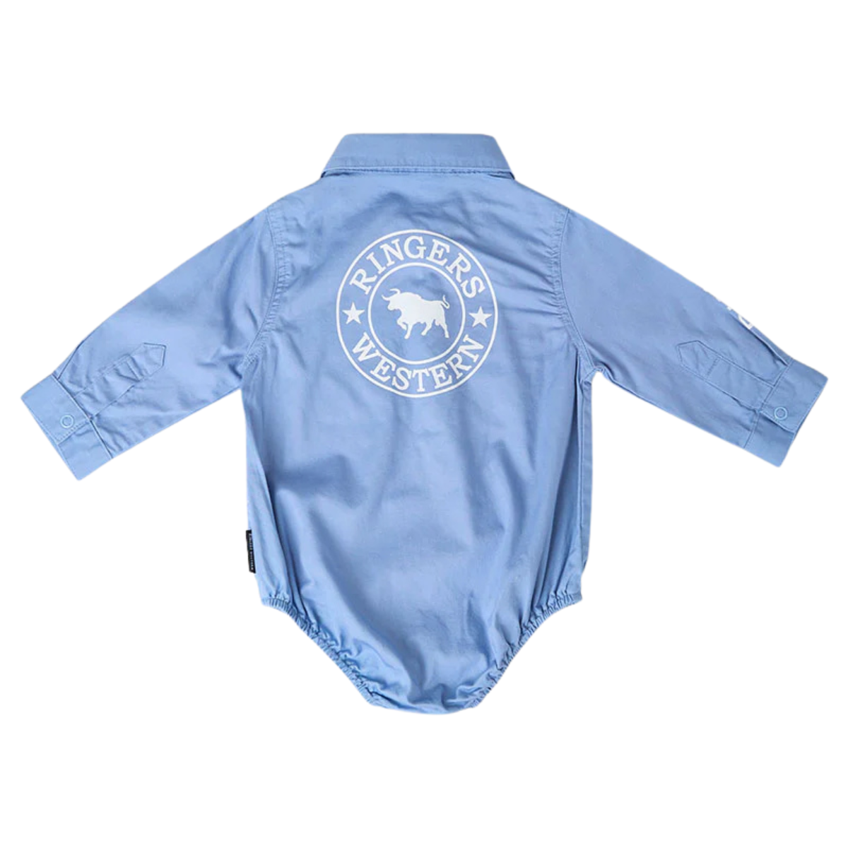 Ringers Western Infants Howdy Tot L/S Work Shirt Romper (525005RW) Blue/White