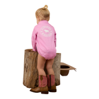 Ringers Western Infants Howdy Tot L/S Work Shirt Romper (525005RW) Pink/White