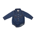 Ringers Western Infants Jax Chambray Western Shirt Romper (525020RW) Classic Blue