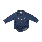 Ringers Western Infants Jax Chambray Western Shirt Romper (525020RW) Classic Blue