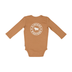 Ringers Western Infants Lil' Rascal Signature Bull L/S Romper (525003RW) Clay/White