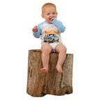 Ringers Western Infants Trucker Kid L/S Romper  (525011RW) White/Blue