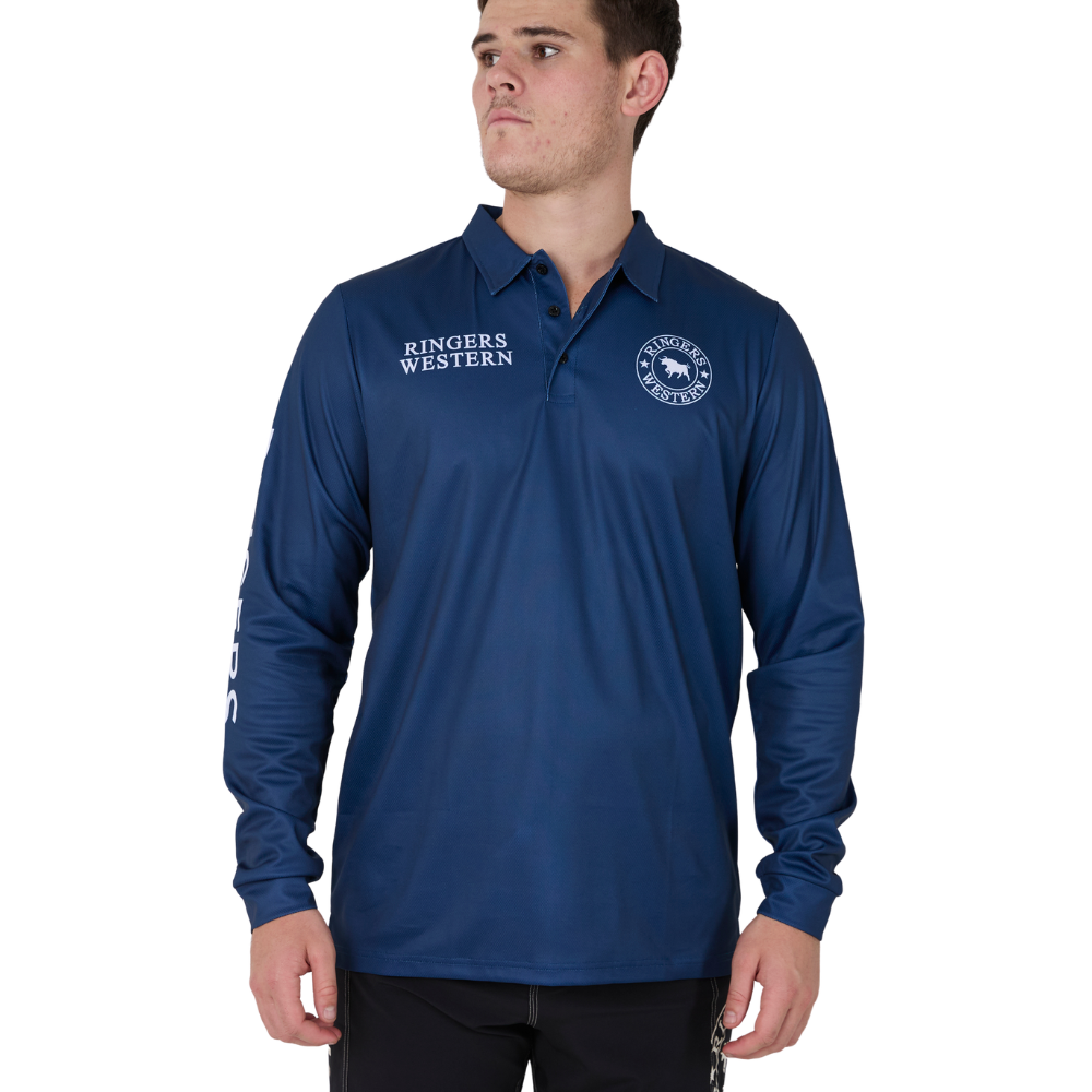 Ringers Western  Man Eater L/S Fishing Jersey  (625047RW)  Dark Navy