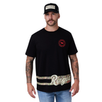 Ringers Western Mens Backcountry Stripe Loose Fit S/S Tee (125212RW) Black