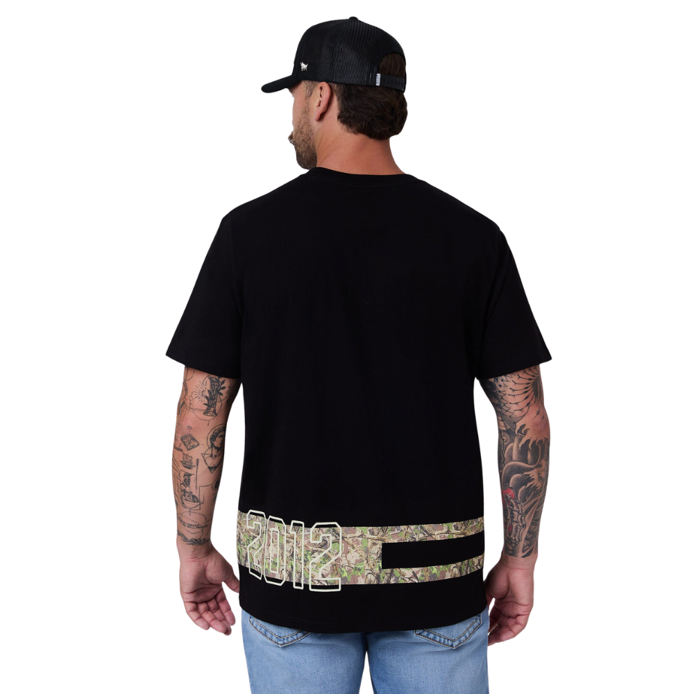 Ringers Western Mens Backcountry Stripe Loose Fit S/S Tee (125212RW) Black