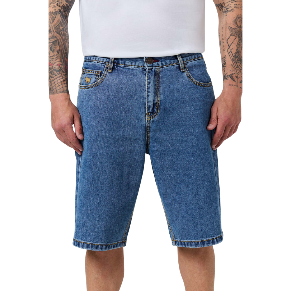 Ringers Western Mens Bodie Denim Shorts (125157RW)  Mid Blue