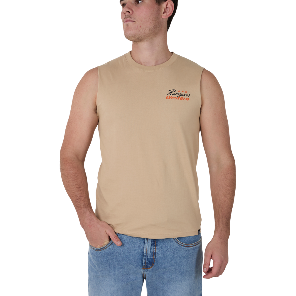 Ringers Western Mens Brawn Relaxed Fit Tank  (125163RW)  Dark Sand