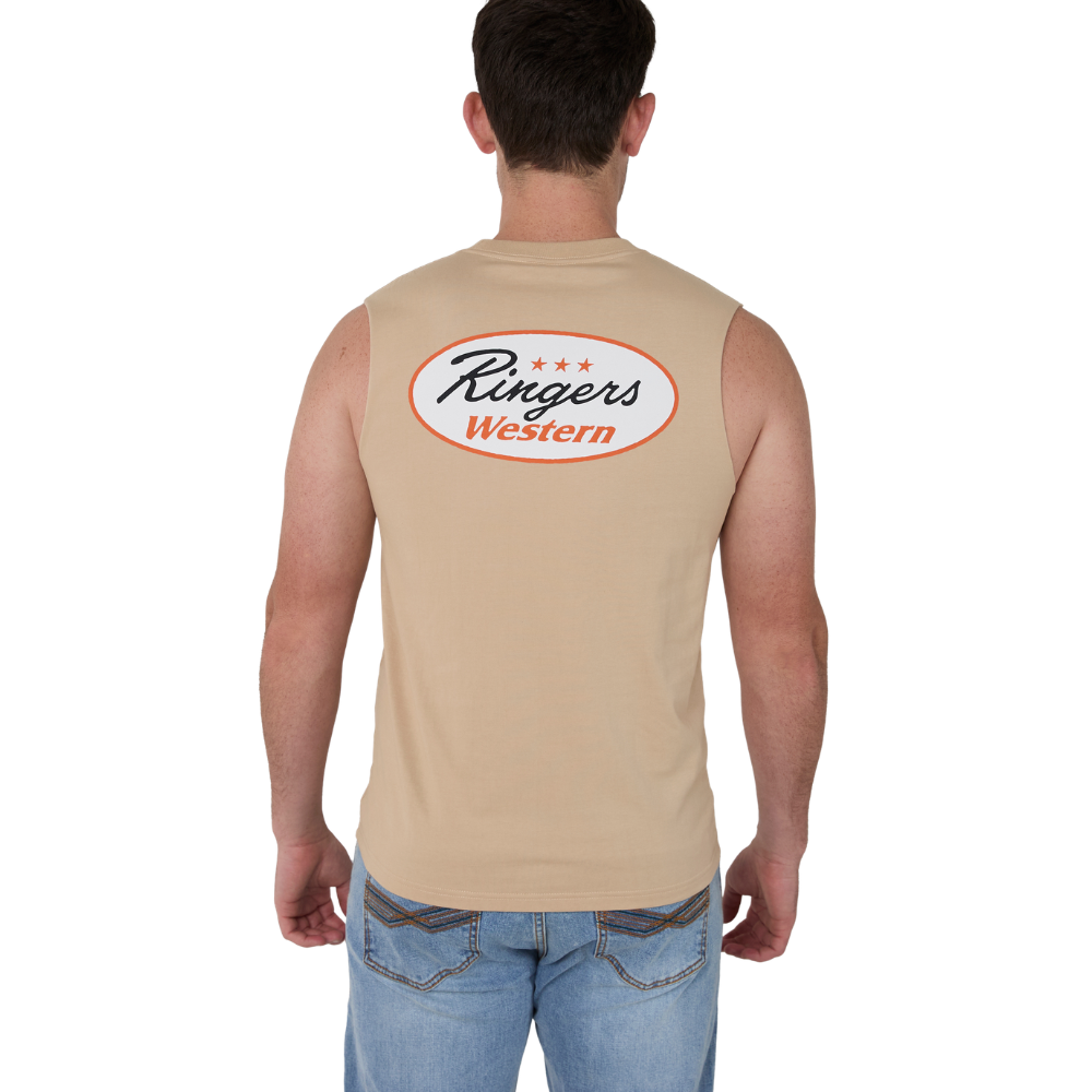 Ringers Western Mens Brawn Relaxed Fit Tank  (125163RW)  Dark Sand