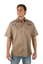 Ringers Western Mens Bull Dodger Full Button S/S Work Shirt (125012RW) Mushroom