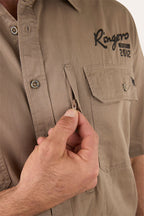 Ringers Western Mens Bull Dodger Full Button S/S Work Shirt (125012RW) Mushroom