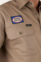 Ringers Western Mens Bull Dodger Full Button S/S Work Shirt (125012RW) Mushroom