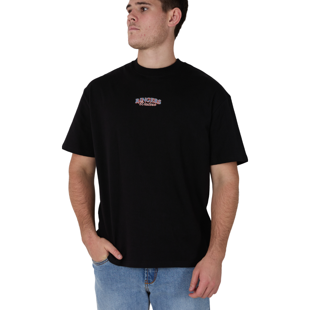 Ringers Western Mens Eagle Eye Box Fit S/S Tee  (125122RW)  Black