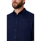Ringers Western Mens Fieldstone L/S Linen Shirt (125173RW)  Navy