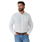 Ringers Western Mens Fieldstone L/S Linen Shirt (125173RW)  White