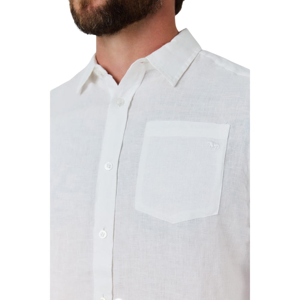 Ringers Western Mens Fieldstone L/S Linen Shirt (125173RW)  White