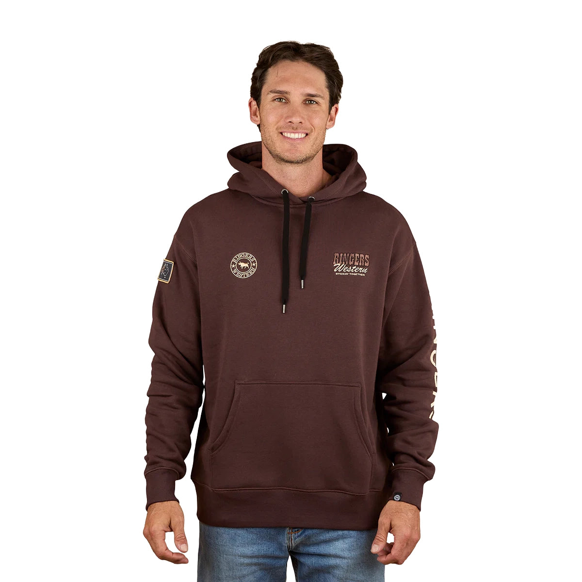 Ringers Western Mens Garbala Oversized Pullover Hoodie (125018RW) Dark Chocolate