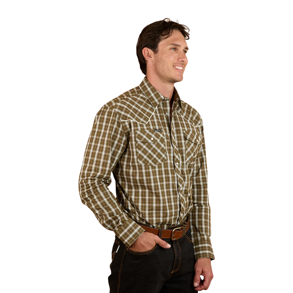 Ringers Western Mens Greenhide L/S Western Shirt (125047RW) Olive