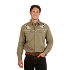 Ringers Western Mens Hank L/S Western Shirt (125049RW) Charcoal/Military Green