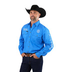 Ringers Western Mens Hawkeye Full Button Embroidered Work Shirt (118110002) Blue