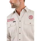Ringers Western Mens Hawkeye Full Button L/S Work Shirt  (118110002) Beige/Red