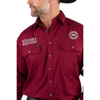 Ringers Western Mens Hawkeye Full Button L/S Work Shirt  (118110002) Burgundy