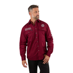 Ringers Western Mens Hawkeye Full Button L/S Work Shirt  (118110002) Burgundy