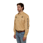Ringers Western Mens Hawkeye Half Button L/S Work Shirt  (123094RW) Dark Sand