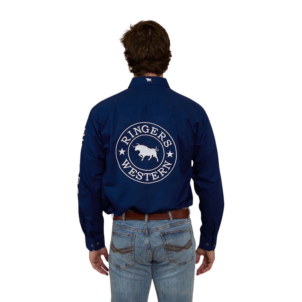 Ringers Western Mens Hawkeye Half Button L/S Work Shirt  (123094RW) Navy