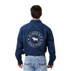 Ringers Western Mens Hung Up Full Button L/S Work Shirt (125034RW) Navy Back