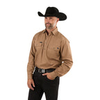 Ringers Western Mens King River Half Button L/S Work Shirt (171110002) Clay