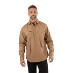 Ringers Western Mens King River Half Button L/S Work Shirt (171110002) Clay