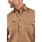 Ringers Western Mens King River Half Button L/S Work Shirt (171110002) Clay